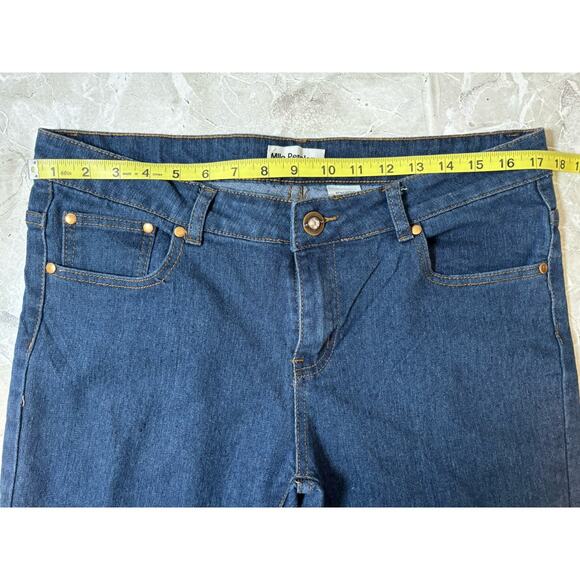 Mlle Penelope Jeans Womens Size 14 Blue Denim Rhinestone Mid Rise Straight Ankle - Picture 8 of 9